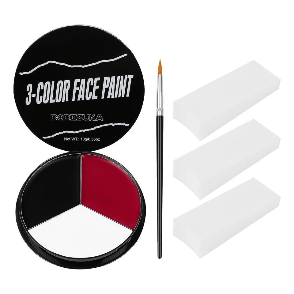 black, white and red face paint