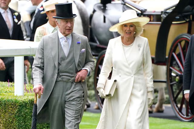 <p>Jonathan Brady/PA Images via Getty </p> King Charles and Queen Camilla at the Royal Ascot.