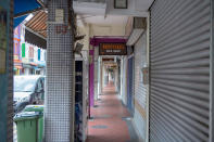 Closed shops seen along Arab Street on 7 April 2020, the first day of Singapore's month-long circuit breaker period. (PHOTO: Dhany Osman / Yahoo News Singapore)