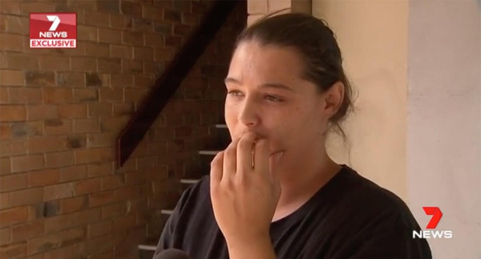 Nadia Burns-McKay and her children escaped with only the clothes on their backs. Source: 7 News