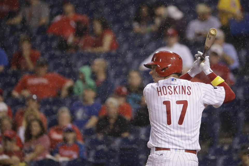 The Phillies will get a full year from Rhys Hoskins in 2018. (AP Photo)