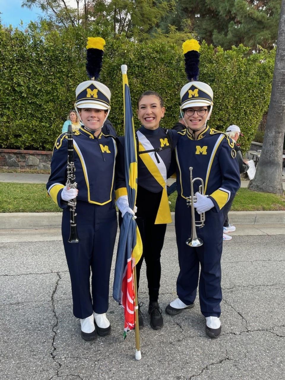 Sturgis graduates Katie Strawser, Rowan Klar and Eathan Klar are each in the Michigan Marching Band. They traveled with the team to the Rose Bowl and national championship game.