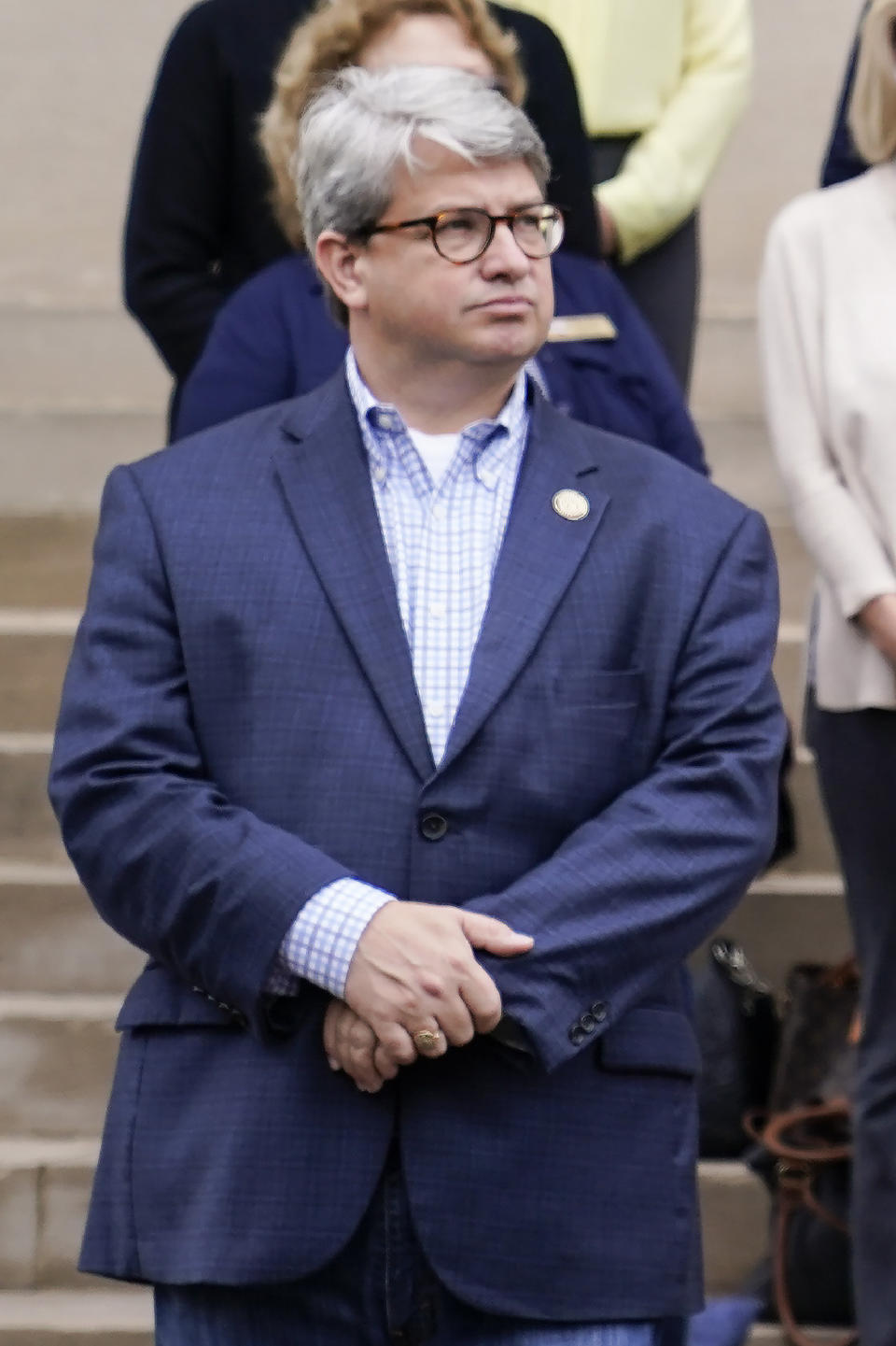 In this Wednesday, Nov. 11, 2020 photo, Gabriel Sterling a top Georgia elections official stands during a news conference, in Atlanta. On Tuesday Dec. 1, 2020, Sterling called on President Donald Trump to condemn supporters who have threatened violence against election officials. (AP Photo/Brynn Anderson)