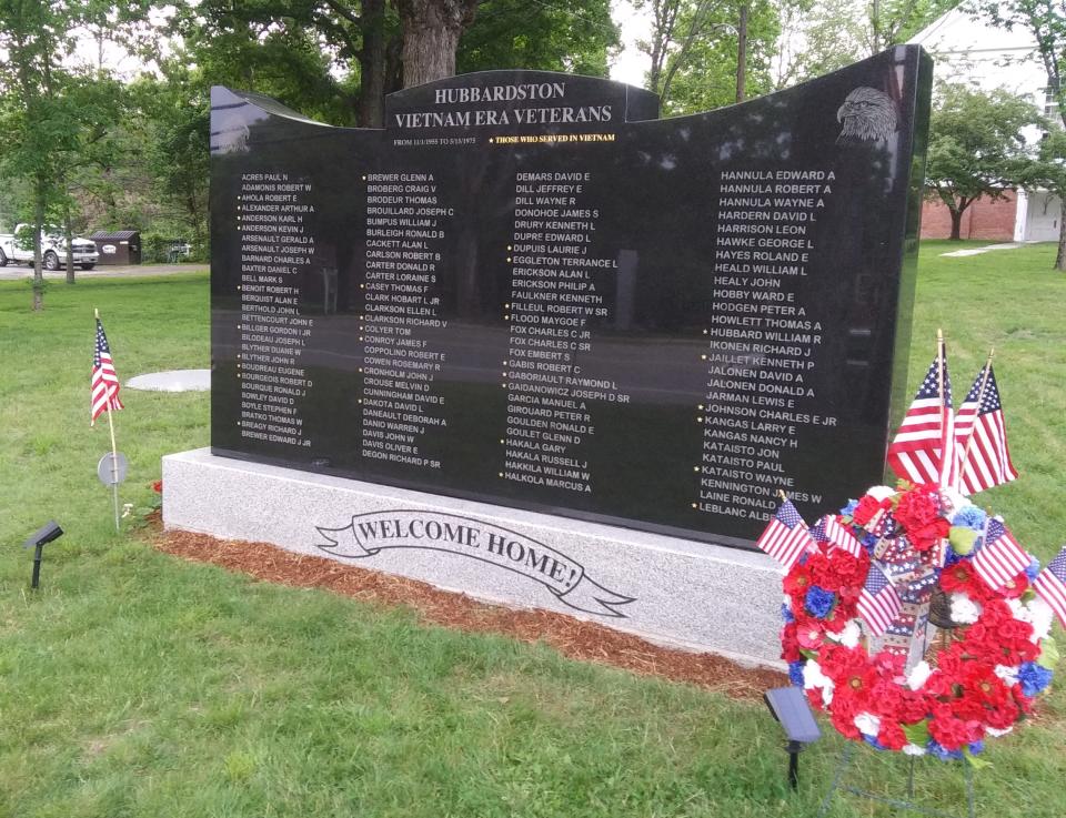 A memorial to veterans of the Vietnam War was officially unveiled during Memorial Day observances in Hubbardston in 2022.