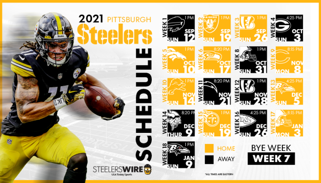 STEELERS SCHEDULE: Pittsburgh Steelers 2021 weekly schedule