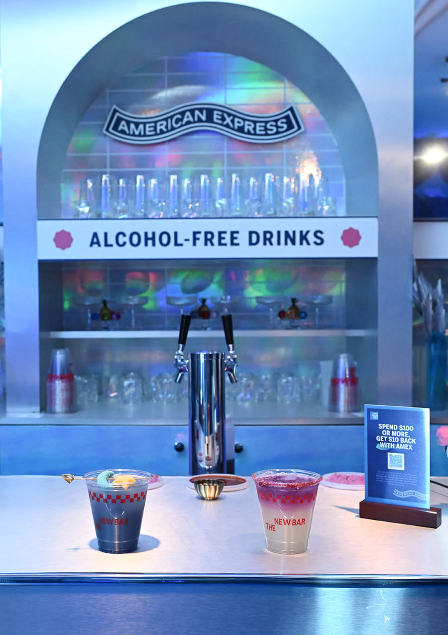 American Express Card Members and guests enjoy an alcohol-free drink menu curated by  The New Bar at the Amex Experience at Coachella Valley Music & Arts Festival 2024 on Sunday, April 14, 2024 in Indio, Calif. (Dan Steinberg/AP Images for American Express)