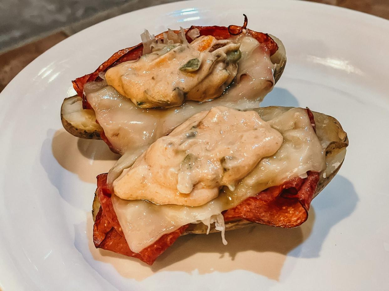 reuben inspired baked potato