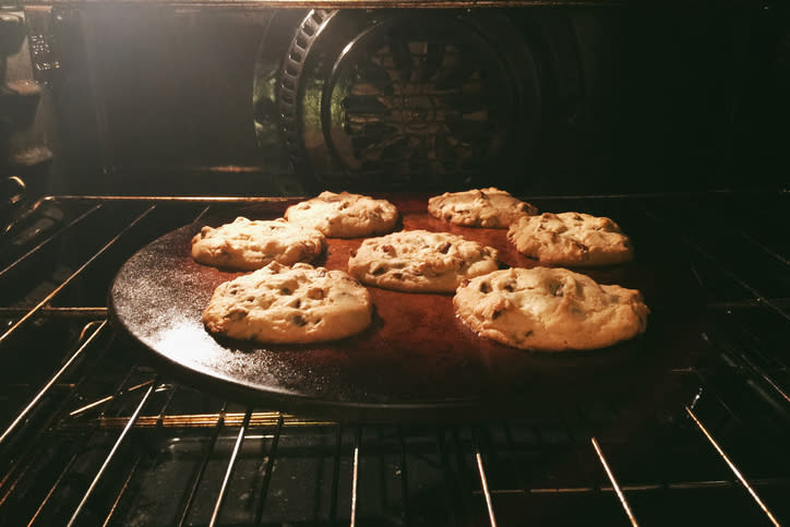 cookies in oven