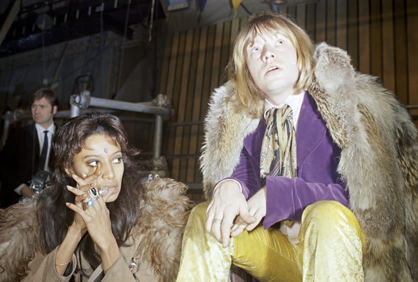 Donyale Luna with former Rolling Stones’ musician Brian Jones in London in 1968 - Credit: AP Photo