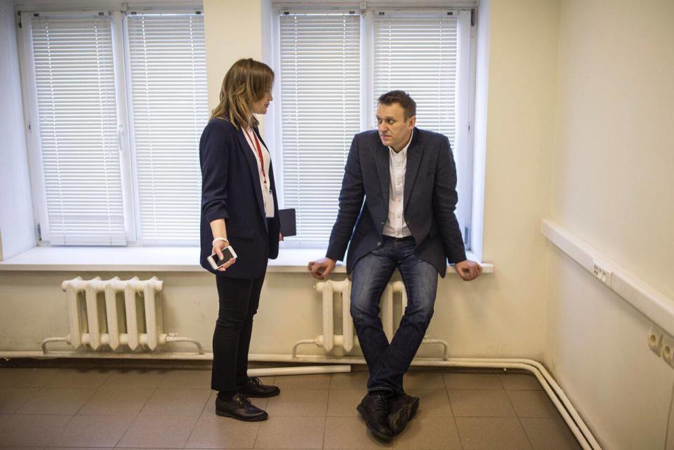 Lilia Chanysheva stands with Alexei Navalny prior to her arrest in 2021 (Telegram)