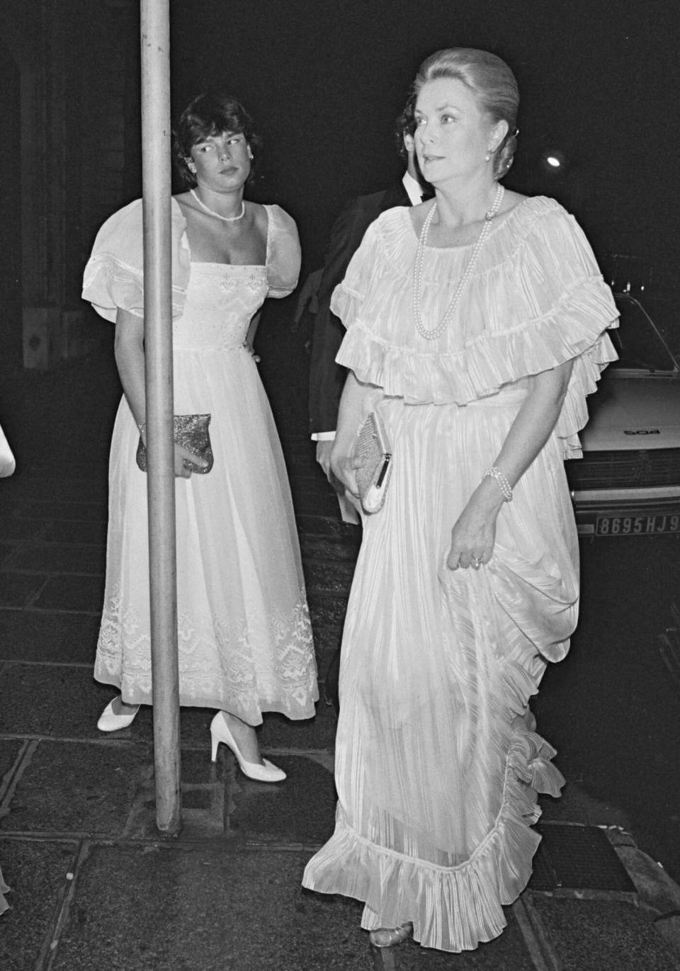 Princess Grace of Monaco arrives with daughter Princess Stephanie of Monaco