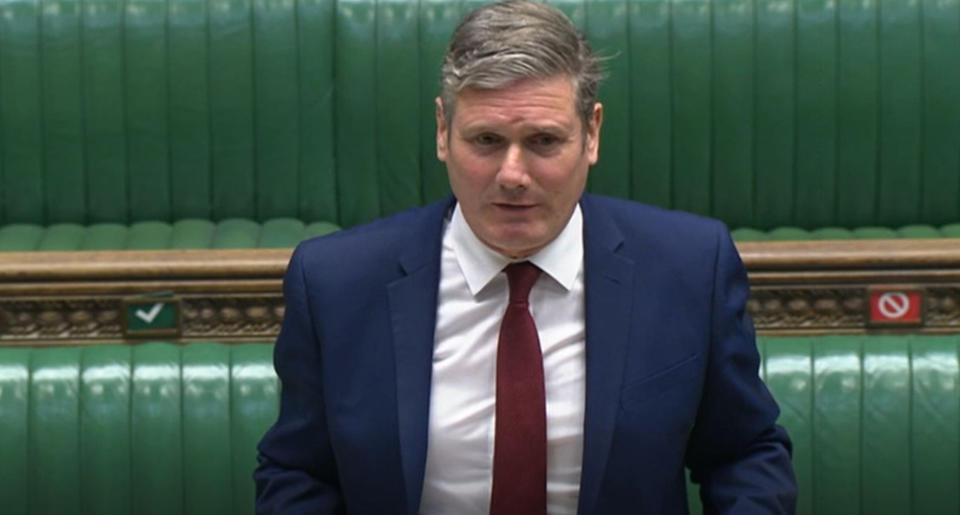 Labour leader Sir Keir Starmer speaks during Prime Minister's Questions in the House of Commons, London.