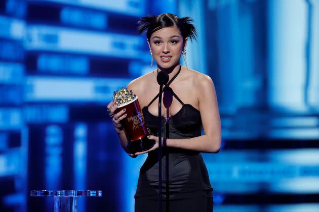 Olivia Rodrigo accepts the Best Music Documentary award for ‘driving home 2 u (a SOUR film) during the 2022 MTV Movie & TV Awards. (Photo: Kevin Winter via Getty Images)