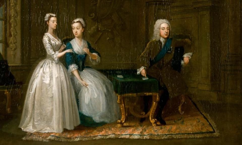 Gawen Hamilton's painting, Portrait of John, 2nd Duke of Montagu, his Wife and their Younger Daughter