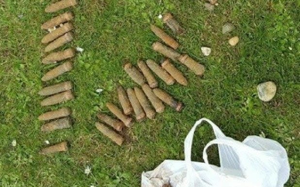 Ammunition discovered at Skirlington beach, near Bridlington, East Yorkshire - SWNS - Leeds +44 (0)1179066550