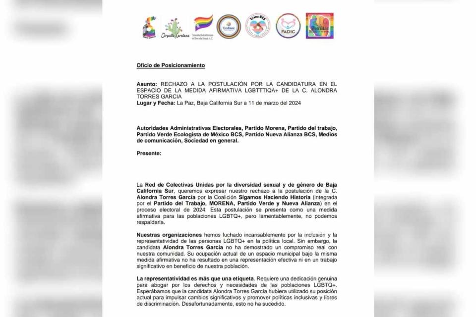 Comunicado organizaciones LGBTIQ+