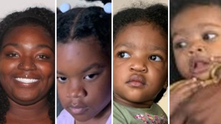 Alexius Neandra Baker, 28; Summer Mercelin, 6; Jaqueline Leonard, 2; Justyce Leonard