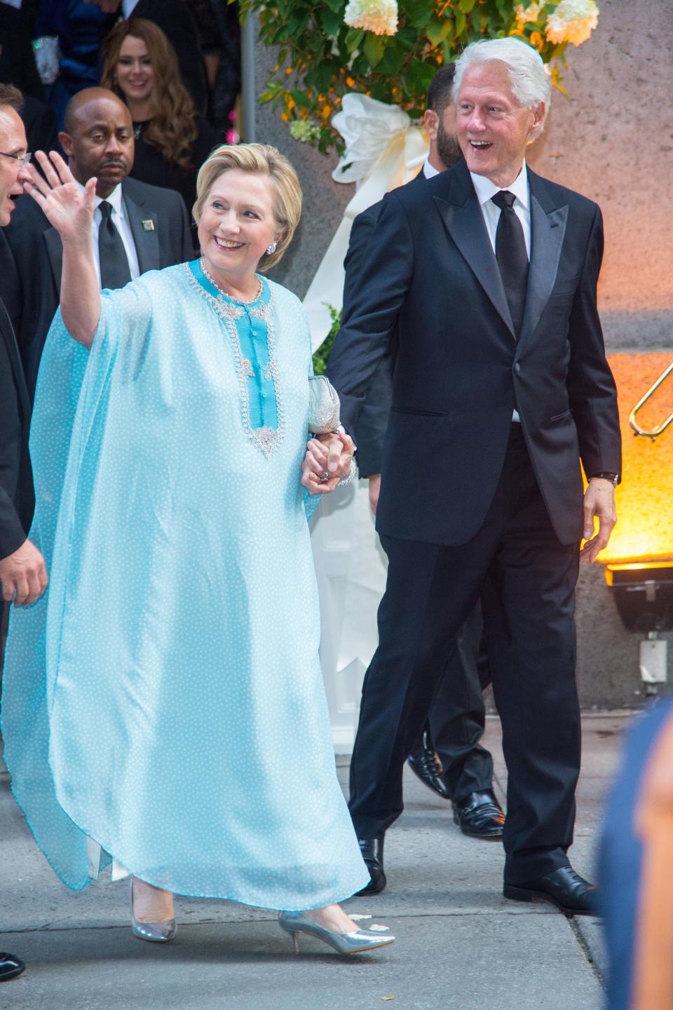 WHO: Hillary Clinton WHERE: At the wedding of Sophie Lasry and Alex Swieca, New York City WHERE: August 6, 2017