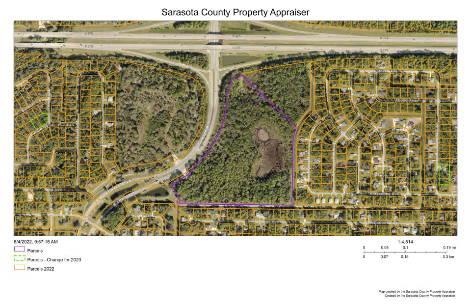 The Sarasota County Public Hospital Board has owned this 32-acre parcel on the southeast corner of the Sumter Boulevard exit off of Interstate 75 since 2007.