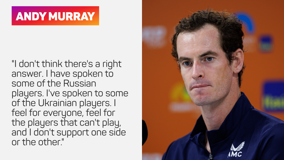 Andy Murray does not support Wimbledon&#39;s ban on Russian and Belarusian players