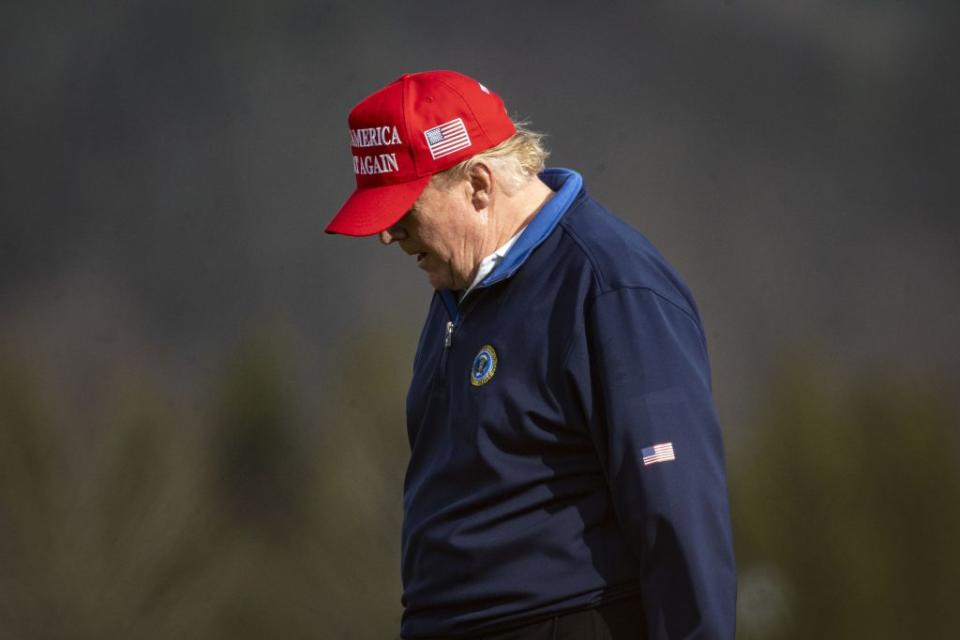 President Trump Golfs On A Mild December Sunday In Virginia