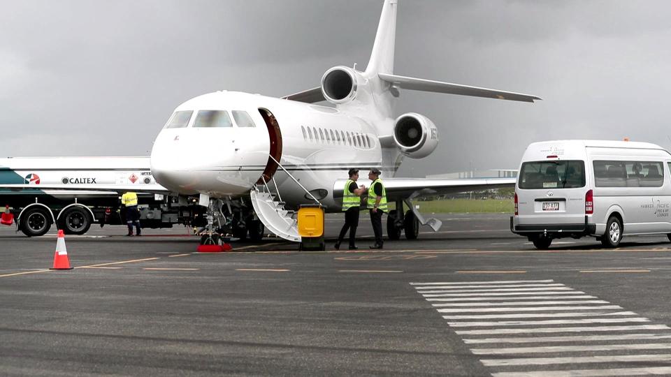 Taylor Swift arrives in Brisbane on her private jet