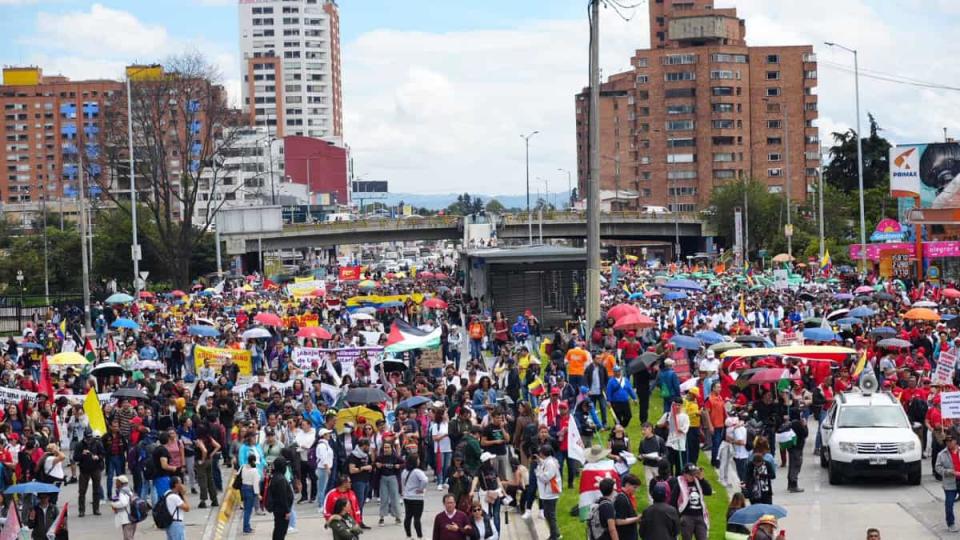 Así se desarrollan las marchas de Fecode. Imagen: @fecode