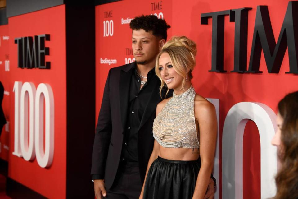 Patrick Mahomes and Brittany Mahomes attend the 2024 TIME 100 Gala at Jazz at Lincoln Center on April 25, 2024 in New York City.
