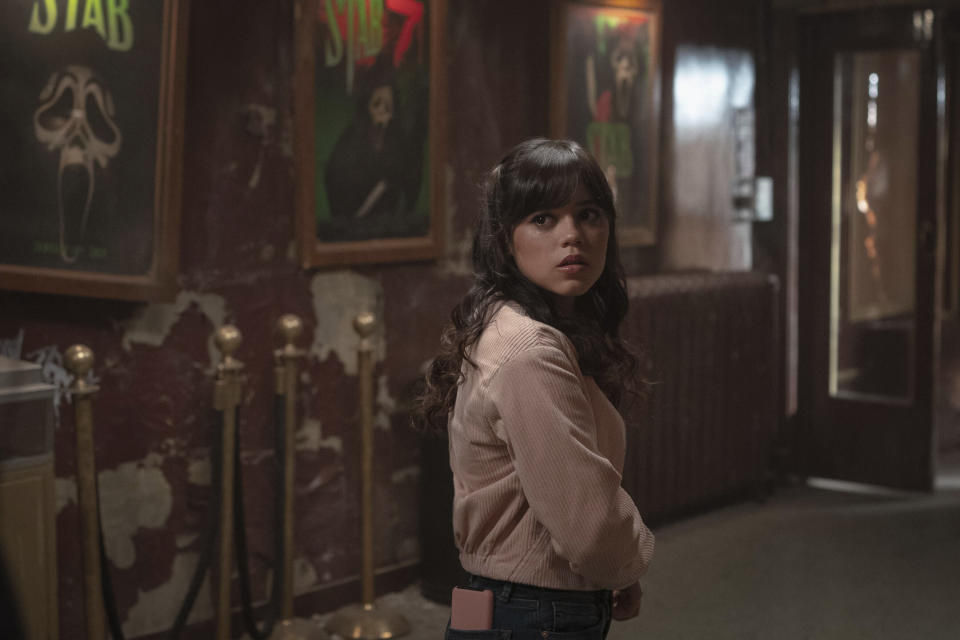 This image released by Paramount Pictures shows Jenna Ortega in a scene from "Scream VI." (Philippe Bossé/Paramount Pictures via AP)