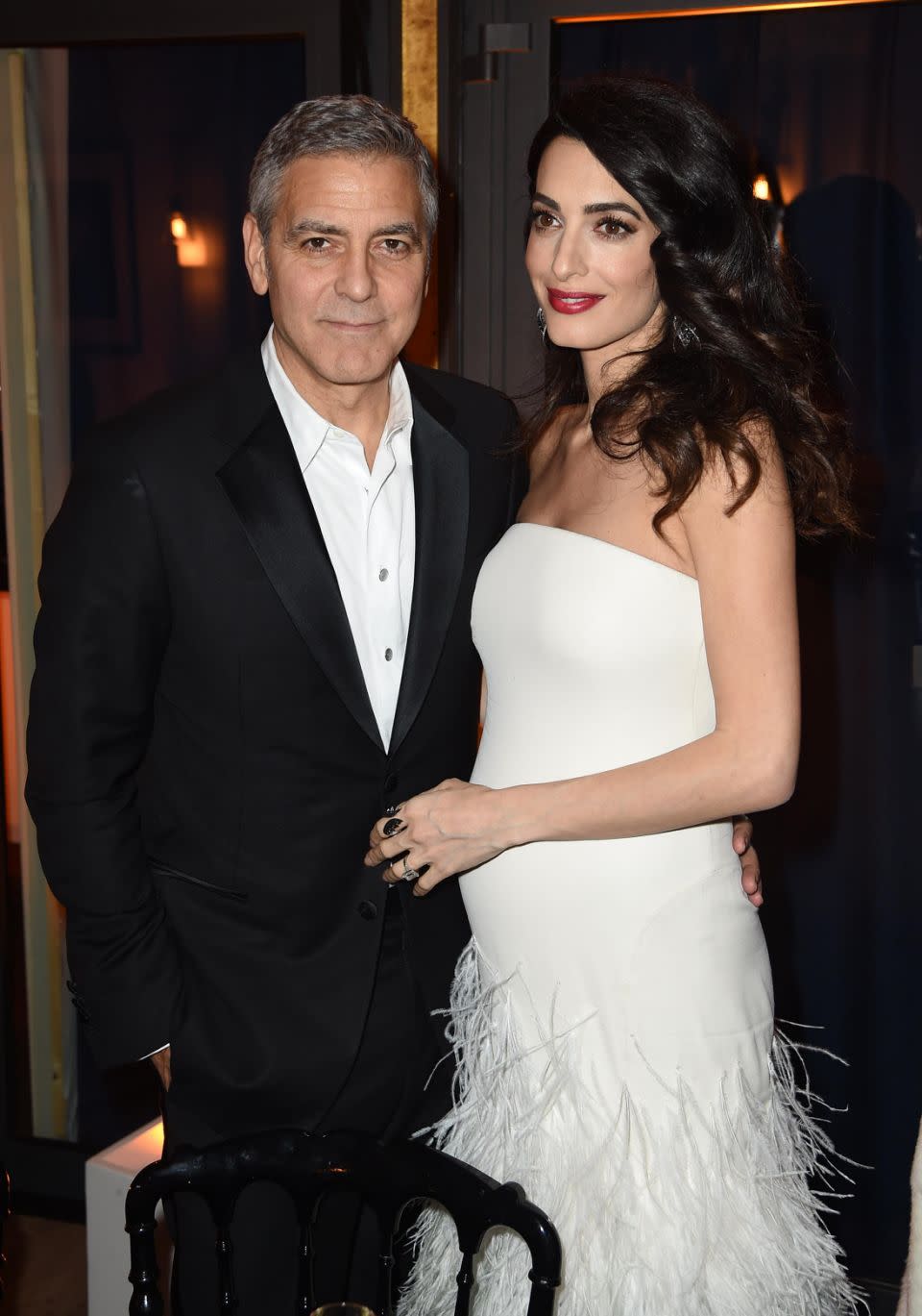 Amal said she was surprised how good of a father George is. The pair are pictured here together in 2016 after announcing Amal's pregnancy. Source: Getty