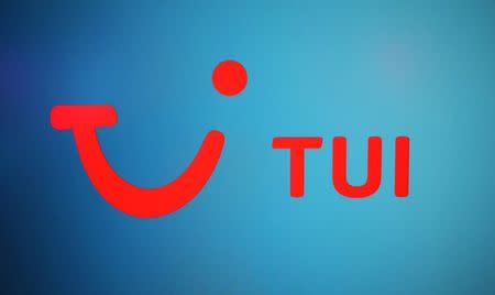 The TUI logo is displayed on a computer screen in London, Britain, October 17, 2017. Picture taken on October 17, 2017. REUTERS/Hannah McKay