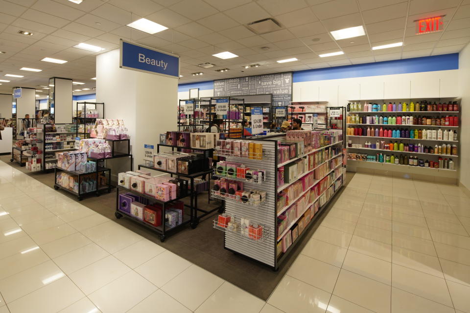 The beauty section at Macy’s Backstage. - Credit: George Chinsee for WWD