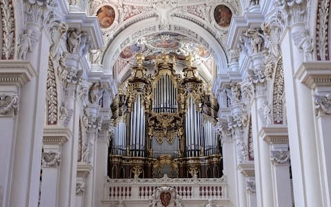 The world's largest church organ in St Stephan's Cathedral, Passau - Credit: Getty