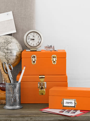 Wooden Boxes with Paper "Hardware"