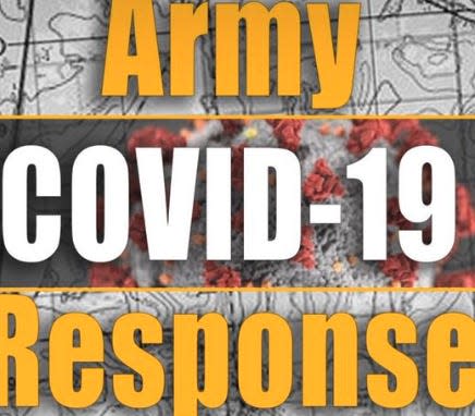 Screenshot of an Army social media post on its COVID-19 response