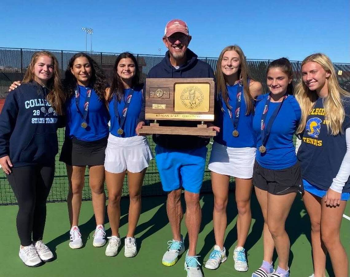 The Wichita Collegiate girls tennis team won all of the titles at the Class 3-1A state tournament on Saturday.