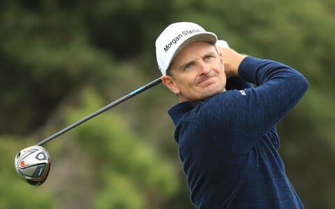 Justin Rose of England plays a shot from the 13th tee during the final round of the 2019 U.S. Open at Pebble Beach Golf Links on June 16, 2019 in Pebble Beach, California - Credit: Getty Images&nbsp;