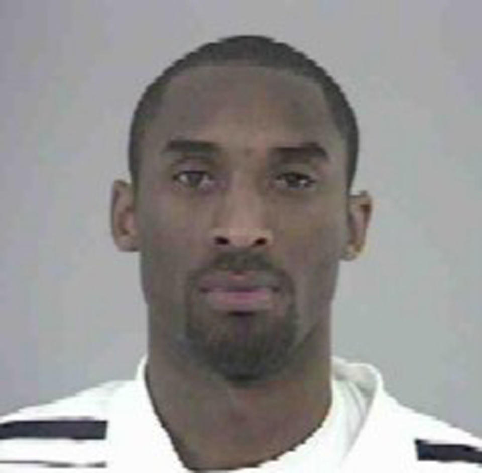 Los Angeles Lakers' Kobe Bryant is seen in this July 4, 2003, Eagle County Sheriff's Department booking mug in Eagle, Colo. Prosecutors say they want more information before deciding whether to charge Bryant with sexual assault. A 19-year-old woman accused Bryant of attacking her June 30 at the Lodge &amp; Spa at Cordillera in nearby Edwards. Hotel officials have confirmed Bryant stayed there from June 30-July 2.  (AP Photo/Eagle County Sheriff Deparment)