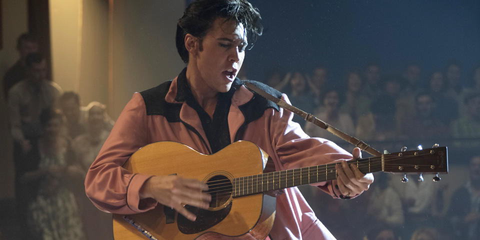 Austin Butler performs as Elvis Presley in Baz Luhrmann's biopic. (Warner Bros.)