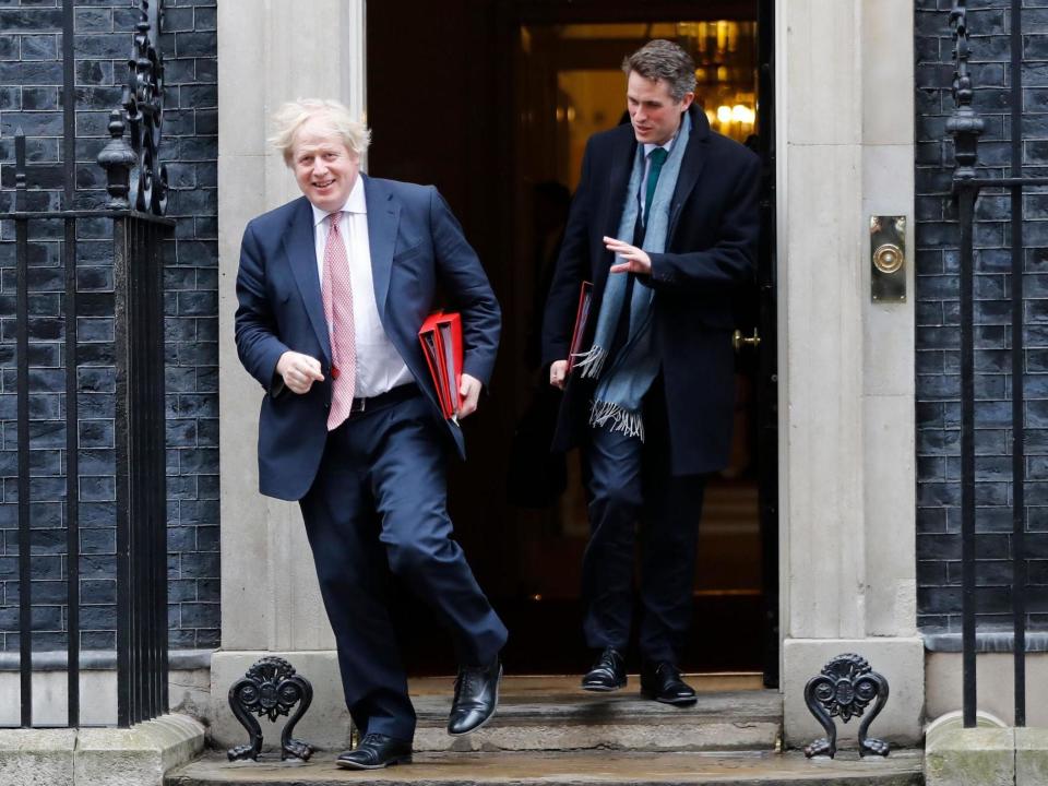 Happier times: Williamson and Boris Johnson leave No 10 AFP/Getty