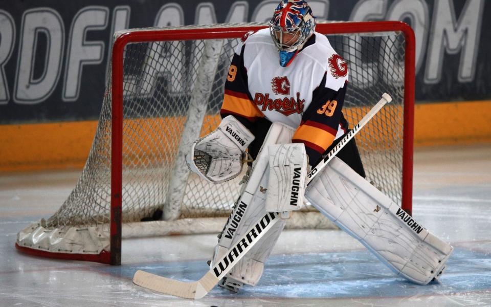 Guildford Phoenix goaltender Petr Cech during the NIHL2 match at Guildford Spectrum Leisure Complex - PA