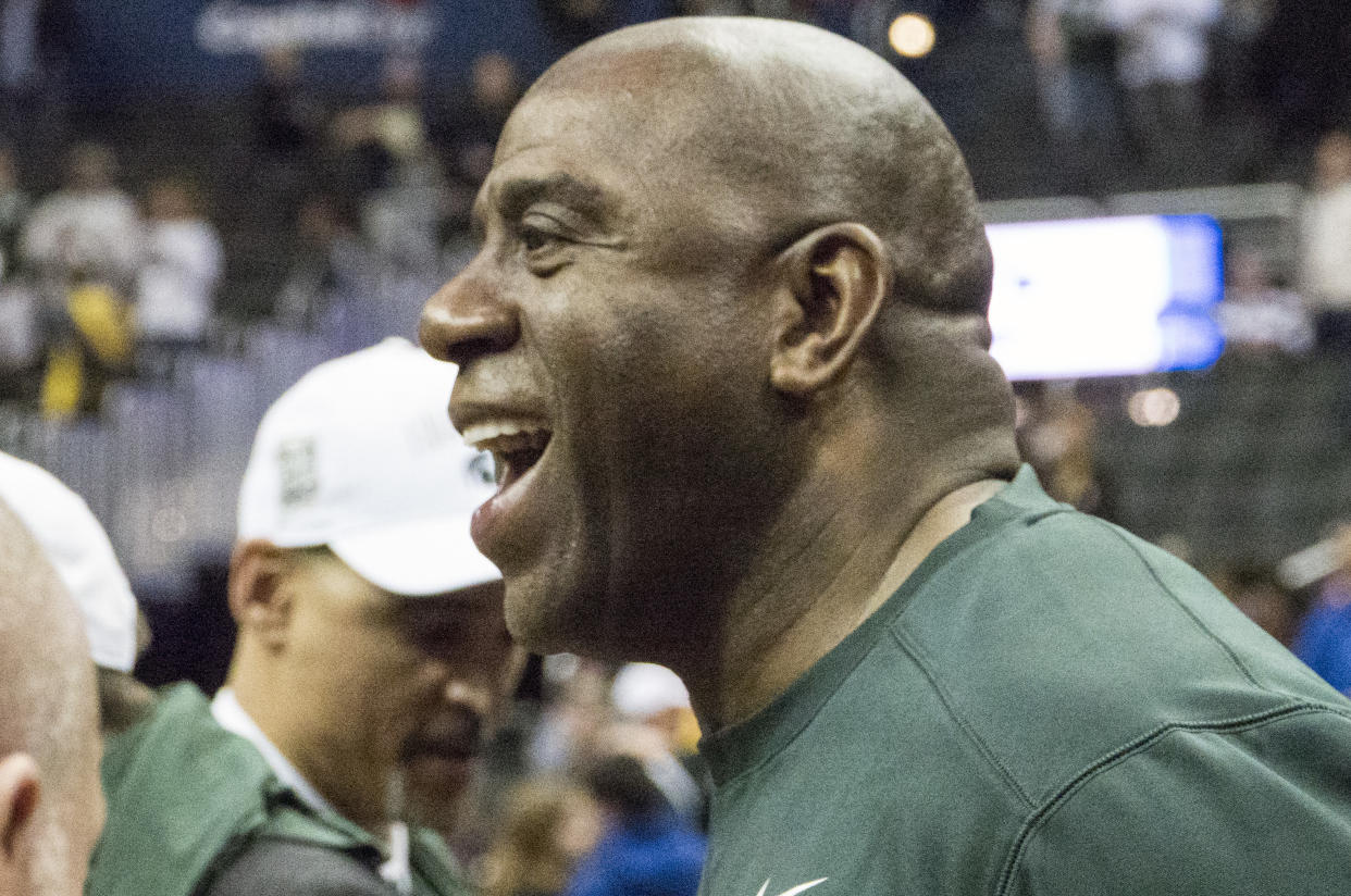 Magic Johnson may have inadvertently hurt the Lakers chances of signing Kawhi Leonard. (Photo by Tony Quinn/Icon Sportswire via Getty Images)