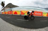 2016 Rio Olympics - Cycling Road - Final - Men's Individual Time Trial - Pontal - Rio de Janeiro, Brazil - 10/08/2016. Fabian Cancellara (SUI) of Switzerland competes. REUTERS/Eric Gaillard