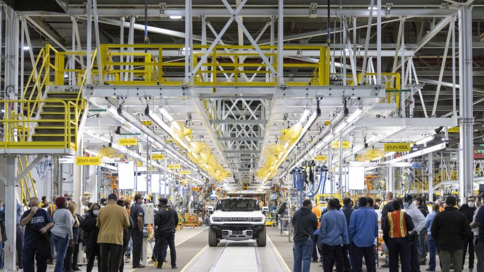 the first 2022 gmc hummer ev pickup edition 1 exits factory zero in detroit and hamtramck, michigan vin 001 was auctioned in march 2021 at the barrett jackson scottsdale auction for $25 million to benefit the tunnel to towers foundation photo by jeffrey sauger for general motors