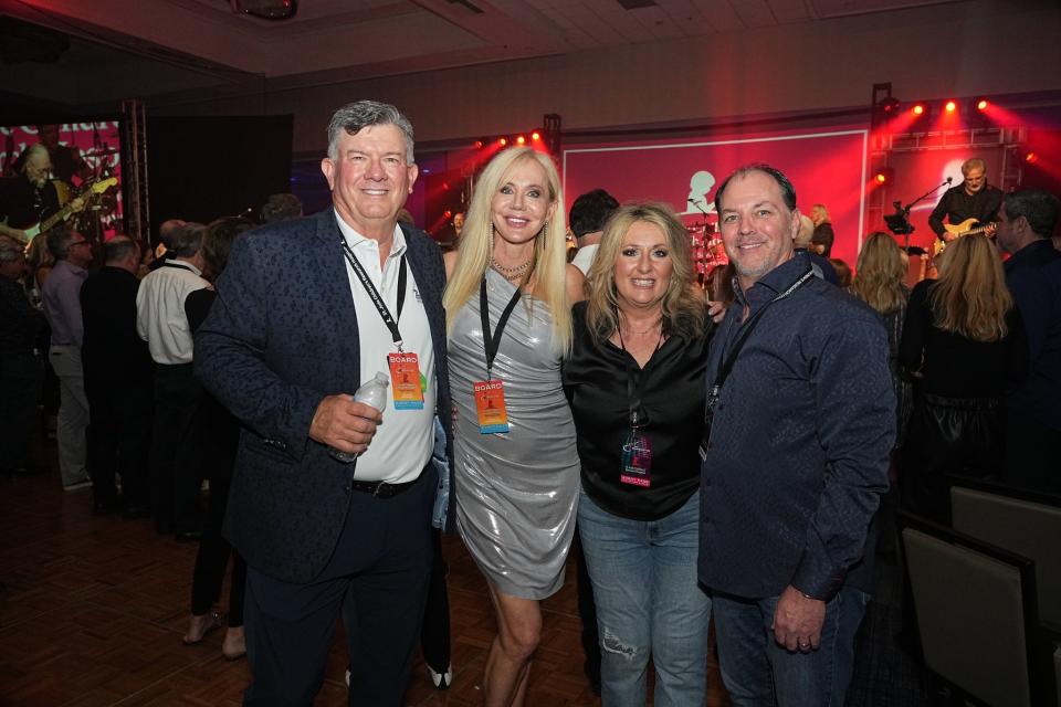 Clarke Rheney, Danielle Scardino, Leeann Rives and Brian Rives attend The Warburton's annual RheneyPalooza Jam, held March 1, 2024, in Palm Desert, Calif.