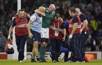 Rugby Union - France v Ireland - IRB Rugby World Cup 2015 Pool D - Millennium Stadium, Cardiff, Wales - 11/10/15 Ireland's Paul O'Connell receives treatment after sustaining an injury Reuters / Rebecca Naden Livepic