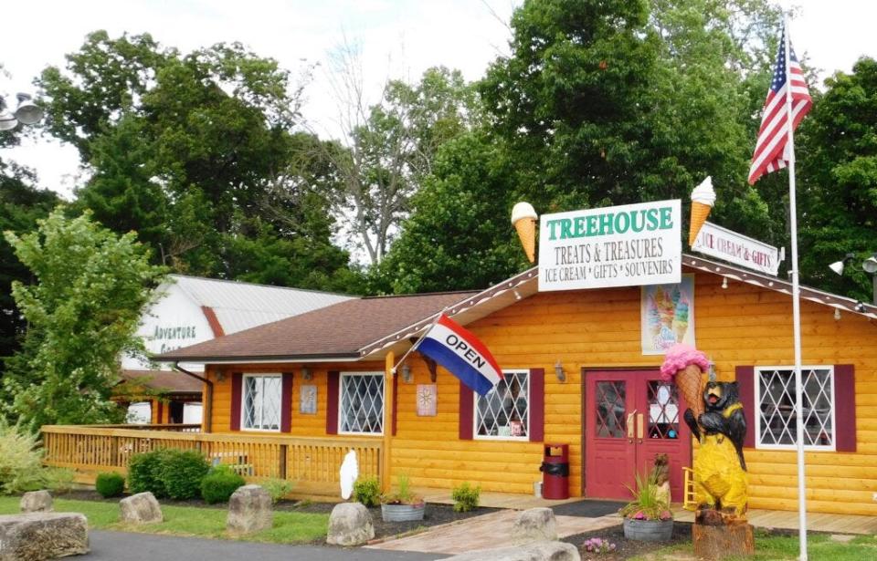Treehouse Treats & Treasures is a fun stop for ice cream and more.