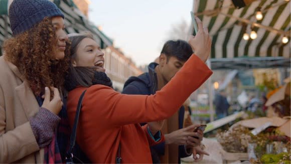 Two women taking a selfie