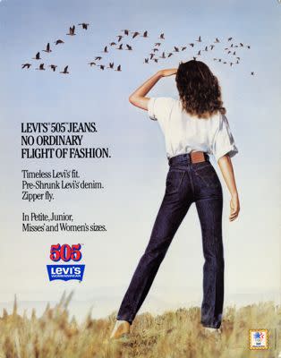 In the '70s, Levi's branched out with full leg, straight leg, flares, and bell-bottoms. In 1981, the brand finally introduces the famous 501 for women. Acid wash comes two years later. Slimmer fits gained popularity in the '90s and '00s, a