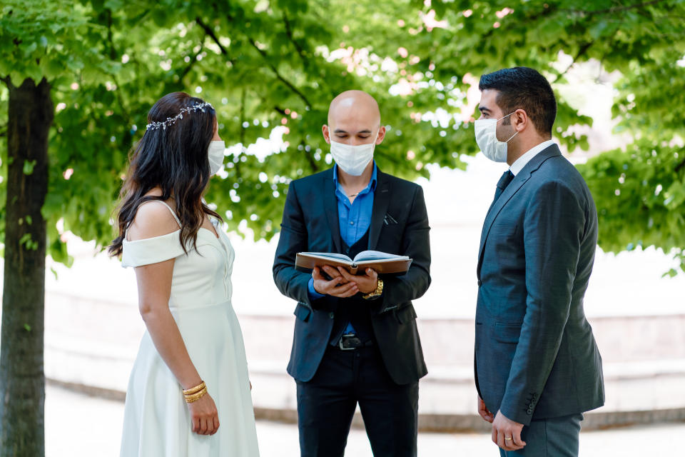 Seventy-six percent of summer weddings in 2020 are still happening in one way or another. (Photo: Getty)